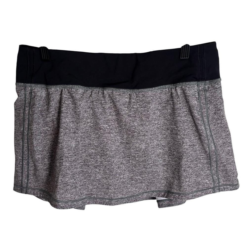 Lululemon Pace Rival Skirt Gray Space Dye Pleated Athletic Skort Size 6 Reg